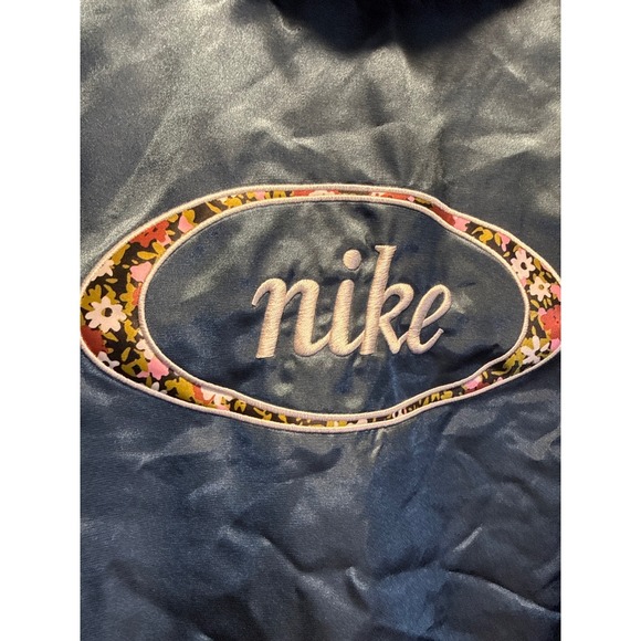 Nike Shiny Greenish Blue Snap Button Jacket Athletic Athleisure Size M - Picture 6 of 7